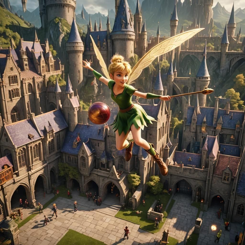 Tinkerbell Teaches Quidditch at Hogwarts