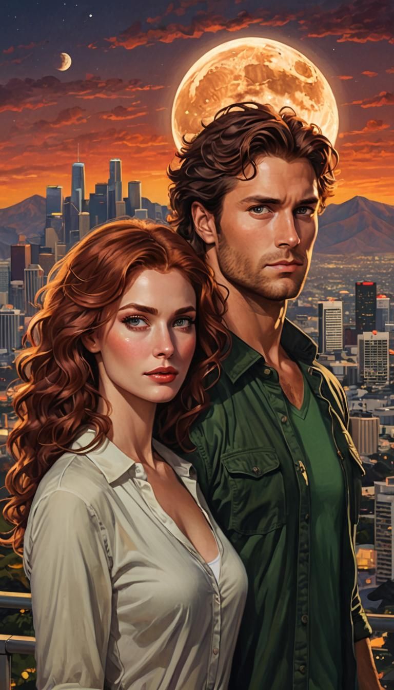 Fantasy Romance Book Cover with Sunset and Gilded Doors