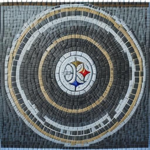 (Pittsburgh Steeler logo:1.2), (mosaic art:4.3) ancient roma...