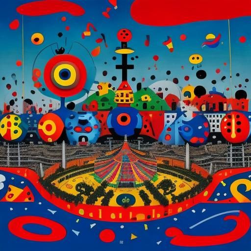 Carnival Close-up in the Style of Joan Miro