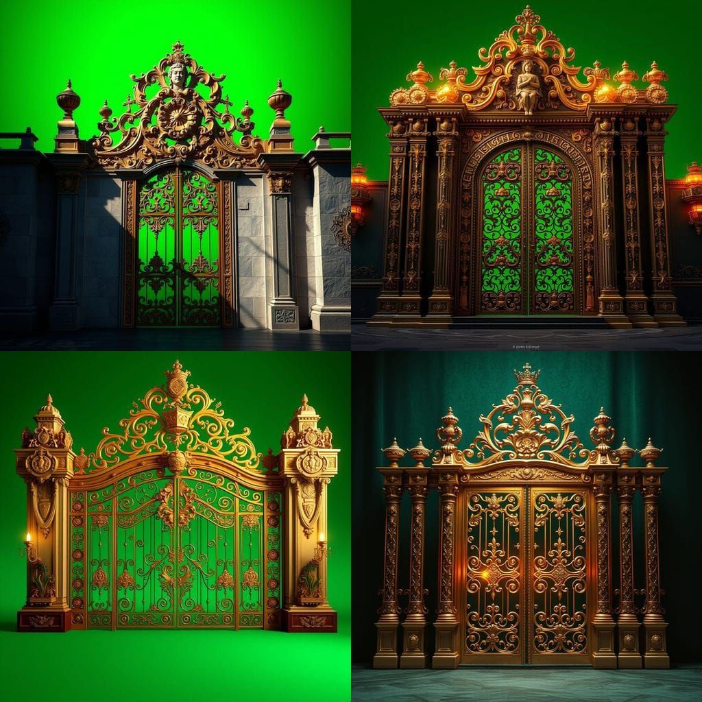 Golden Royal Gate in Majestic Cinematic Lighting