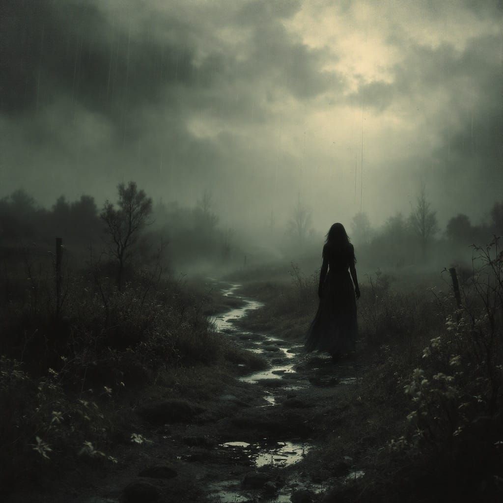 A Young Woman Seeks Shelter from the Rain in a Haunting, Atm...