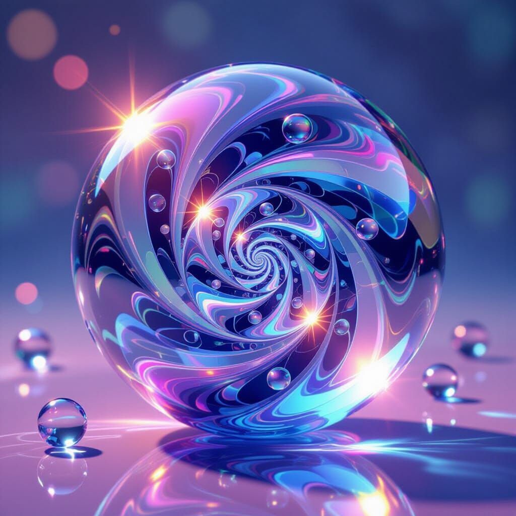 Psychedelic Marbles in Futuristic High-Gloss Style