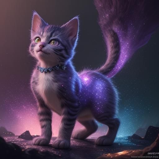 Sparkle Dust Kitten: Fantastical Concept Art