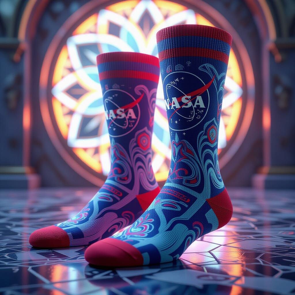 Hyperdetailed NASA Socks in Fantasy Realism Style