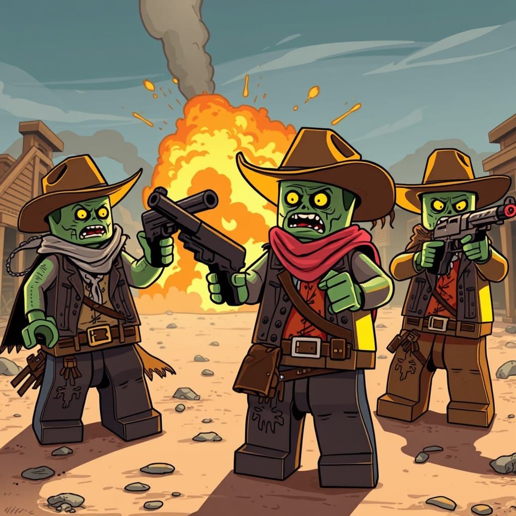 Lego Zombie Outlaws in Western Ghost Town