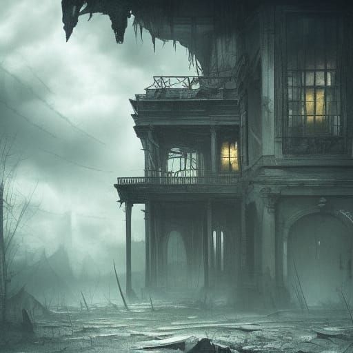 Eerie Abandoned Cities in Cinematic Dark Fantasy