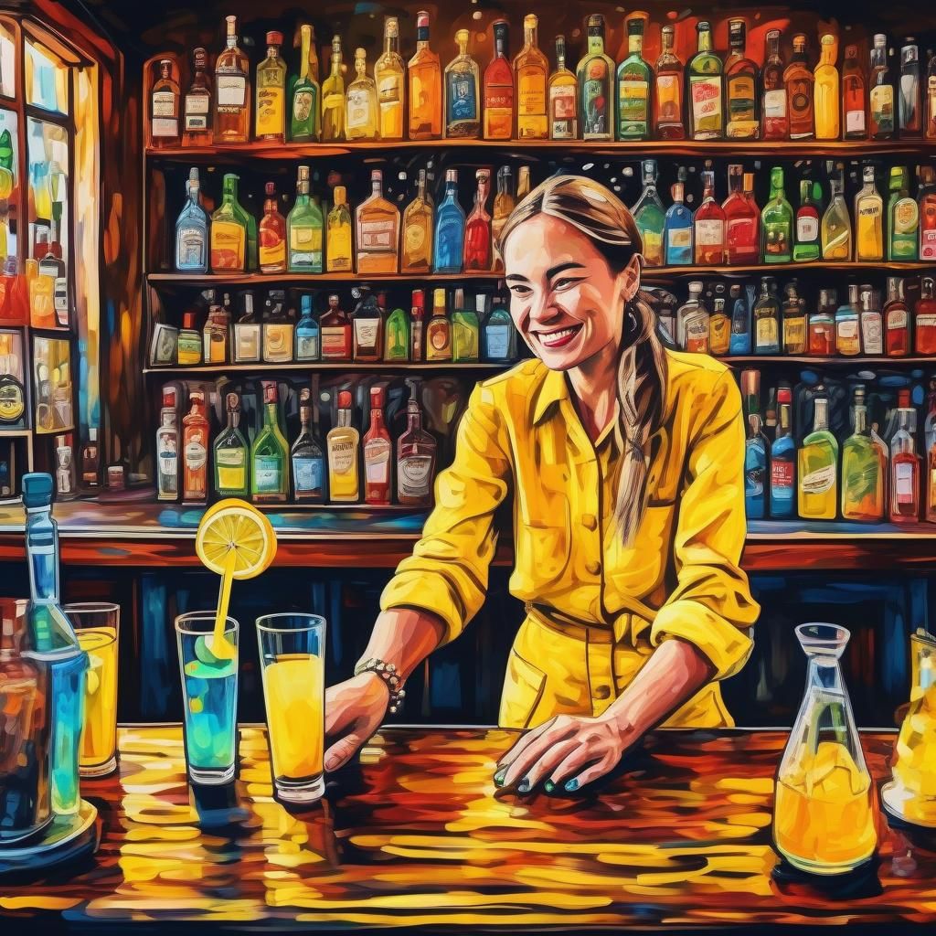 Colorful Cocktail Celebration in Hyperdetailed Action Painti...