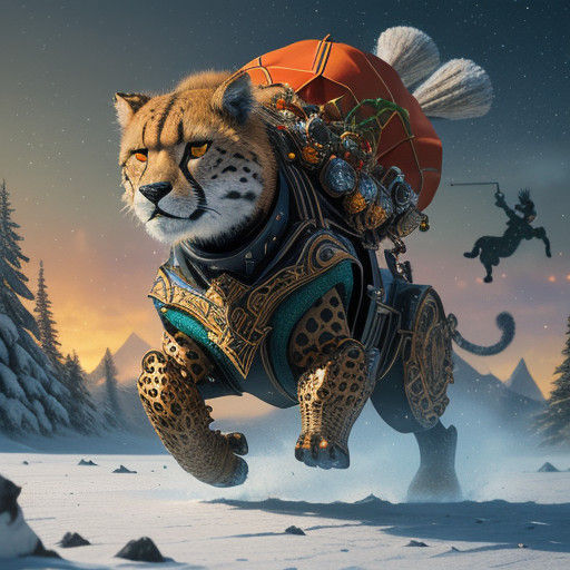 Robot Santa Claus Charges Against Grinch in Whimsical Winter...