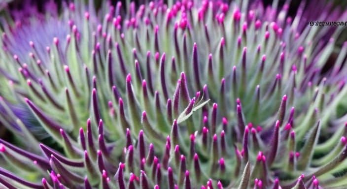 Macabre Prickly Garden at Night in Colorfield Style