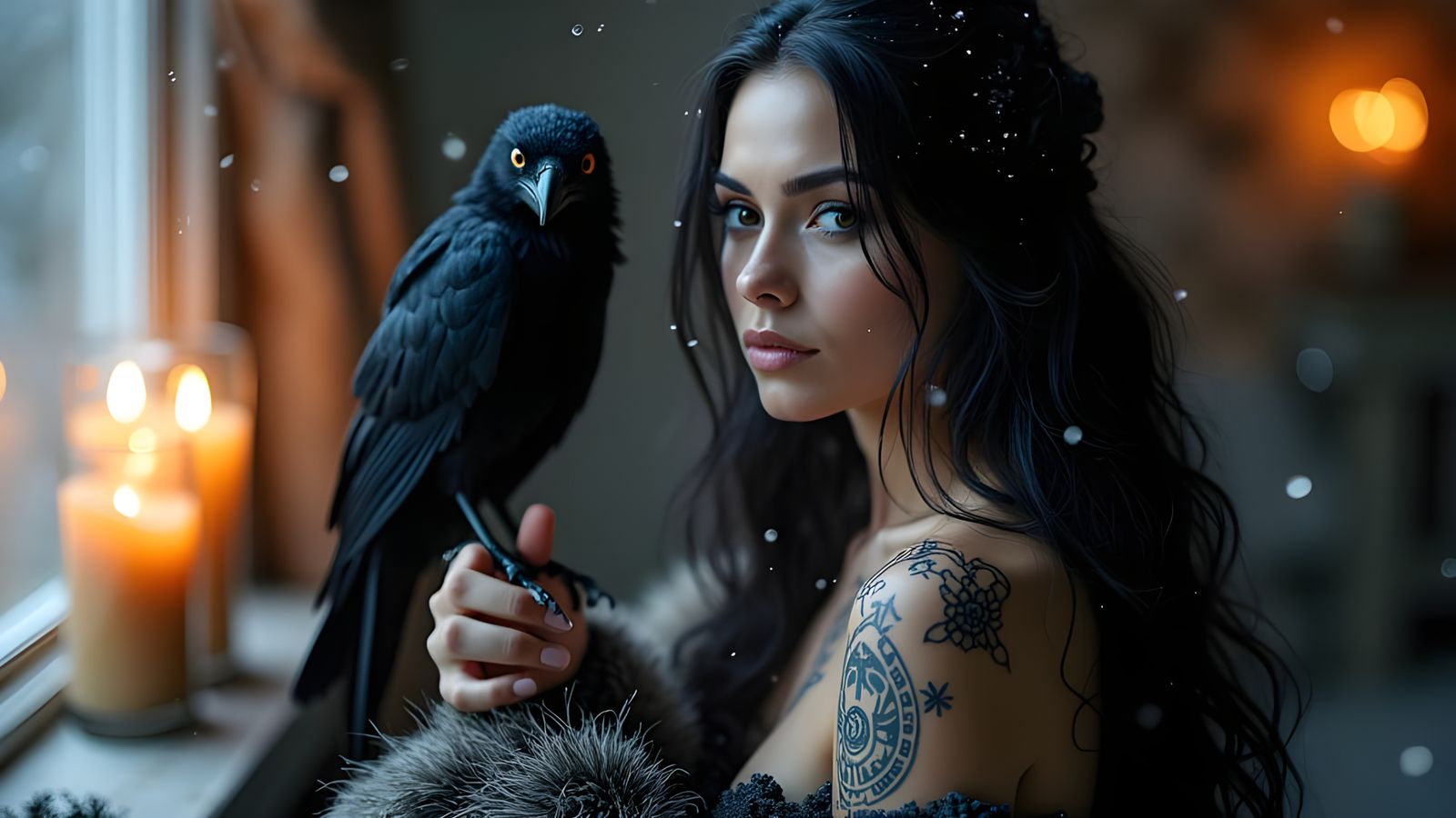 Sacred Norse Goddess Embracing Frost and Flame