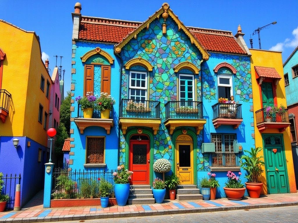 Vibrant Street Scene in Buenos Aires District