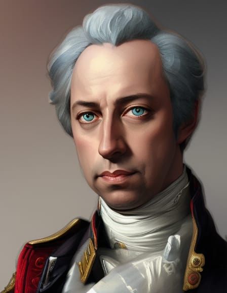 Detailed Portrait of Marquis De Lafayette in Digital Art