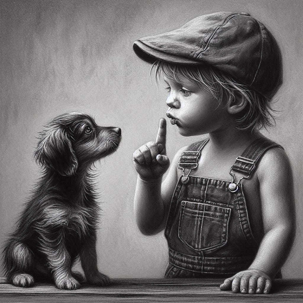 Expressive Charcoal Drawing Generated by AI