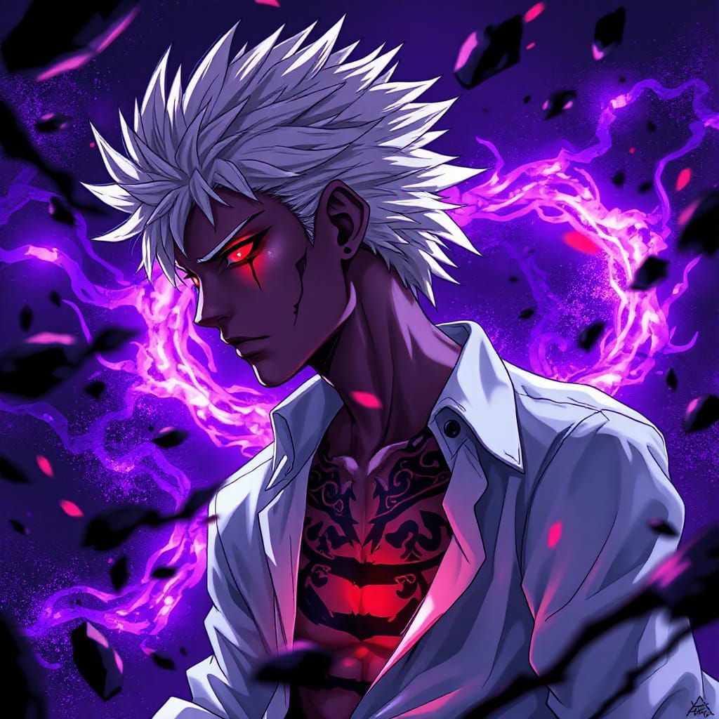 Gothic Demon in Dark Fantasy Anime Style