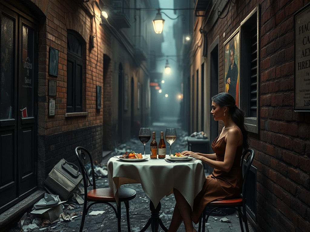 Elegant Dining in a Grimy Alleyway
