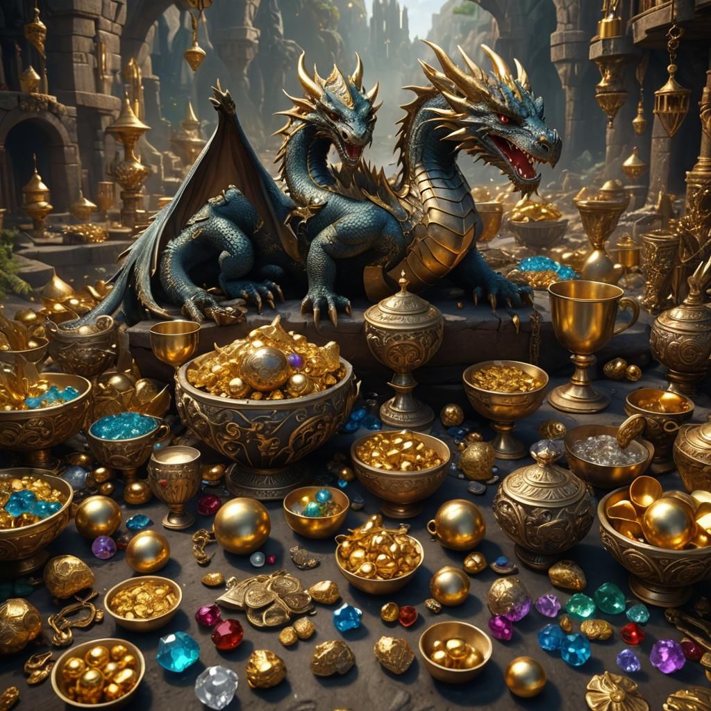 Dragon's Hoard: Fantasy Concept Art in 8K
