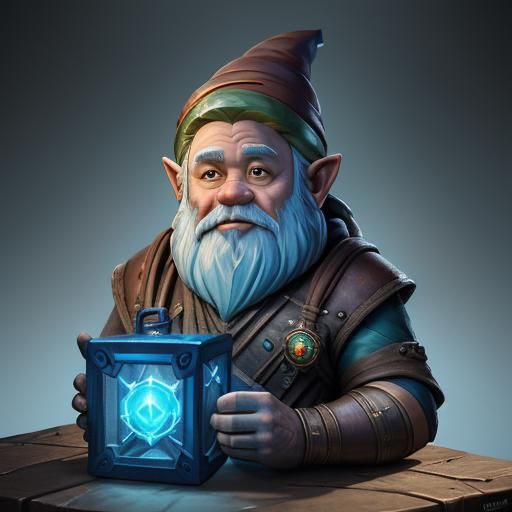 Gnome Artificer Creates Glowing Portal Cube