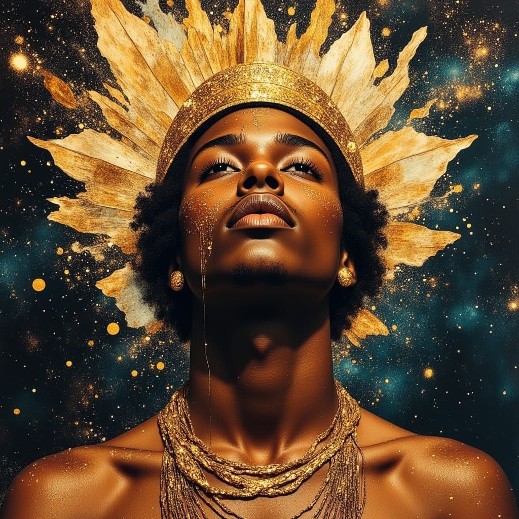 Rugged God King Portrait in Divine Oil Style