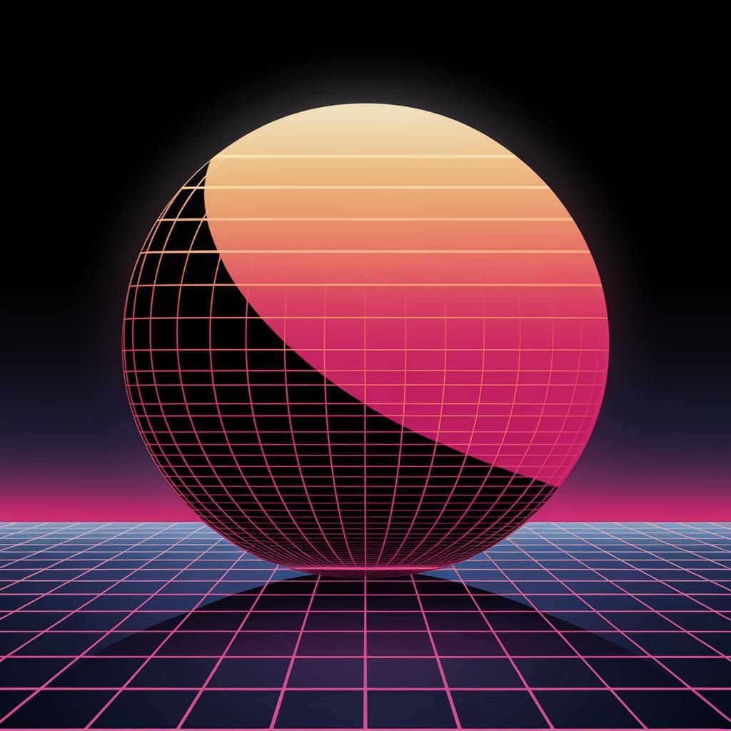 Ultraminimal Earth Art in Purplish-Red Synthwave Style