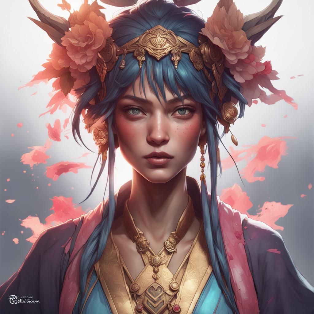 Detailed Portrait of Sukuna in Hyperrealistic Style