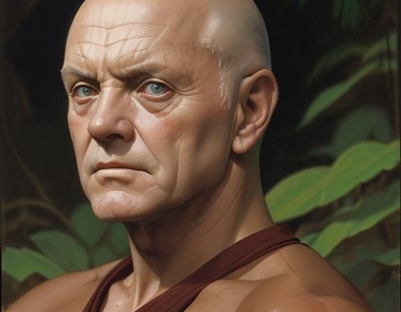 Buddhist monk Anthony Hopkins in the jungle