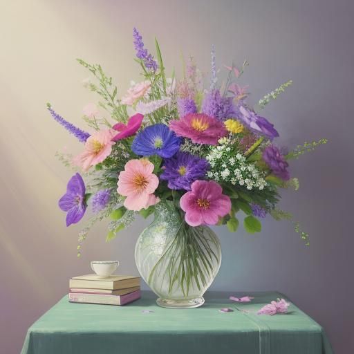 Vibrant Abstract Flowers in Dreamy Pastel Colors