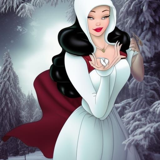 Ethereal Snow White Goddess Digital Rendering
