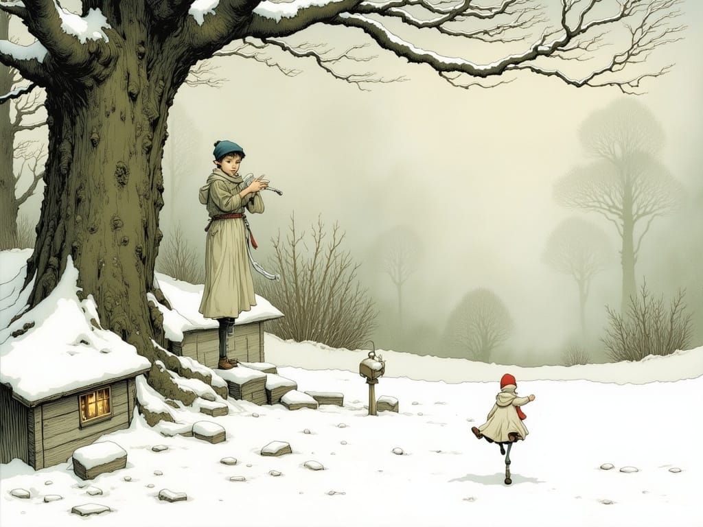 Charming Snowflakes Dance in a Whimsical World