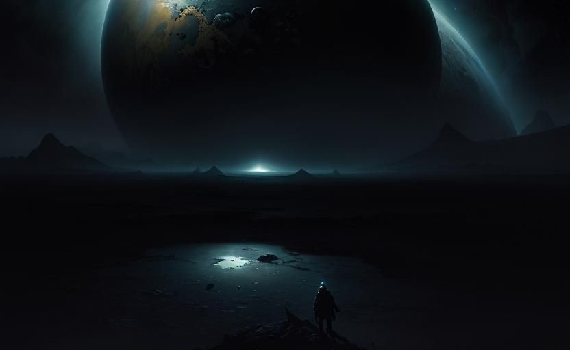 Decaying Planet Adrift in Deep Space Horror