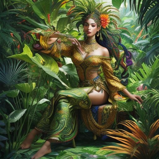 Sensual Jungle Girls Dancing: Abstract Expressionism