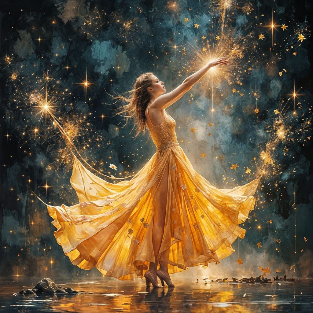 Ballerina's Stardust Dance: Grace and Brilliance