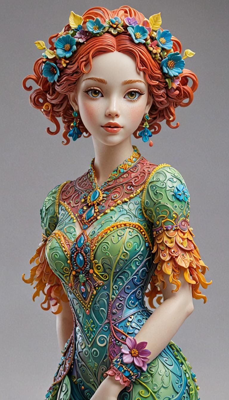 Vibrant Jelly Sculpture of a Woman