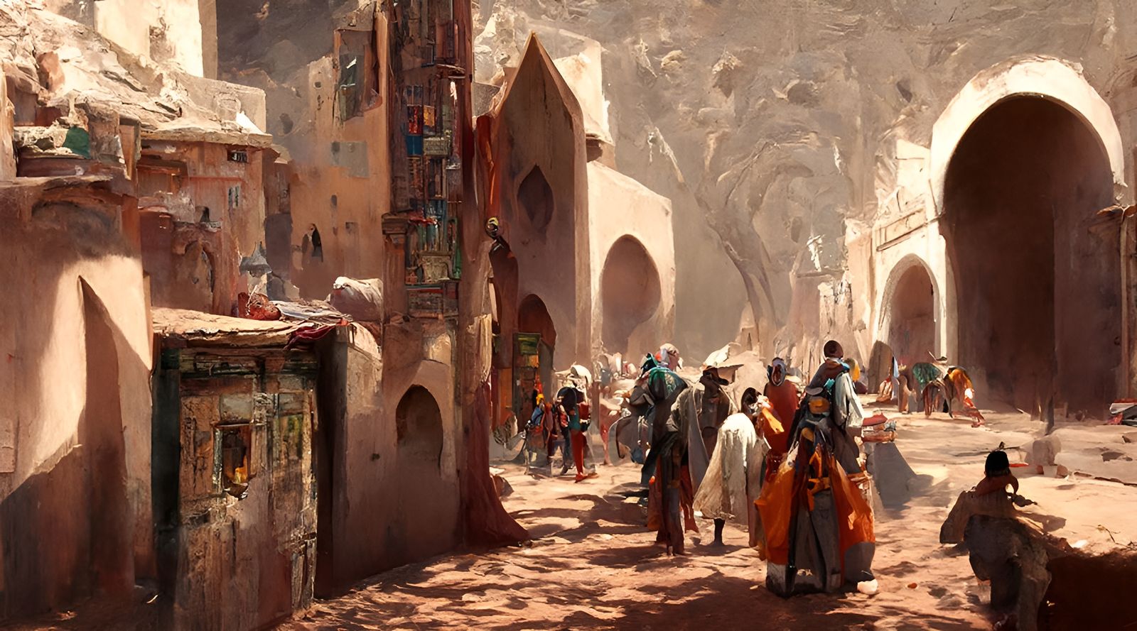 Timbuktu Casbah: An Oil Painting in 1800s Style