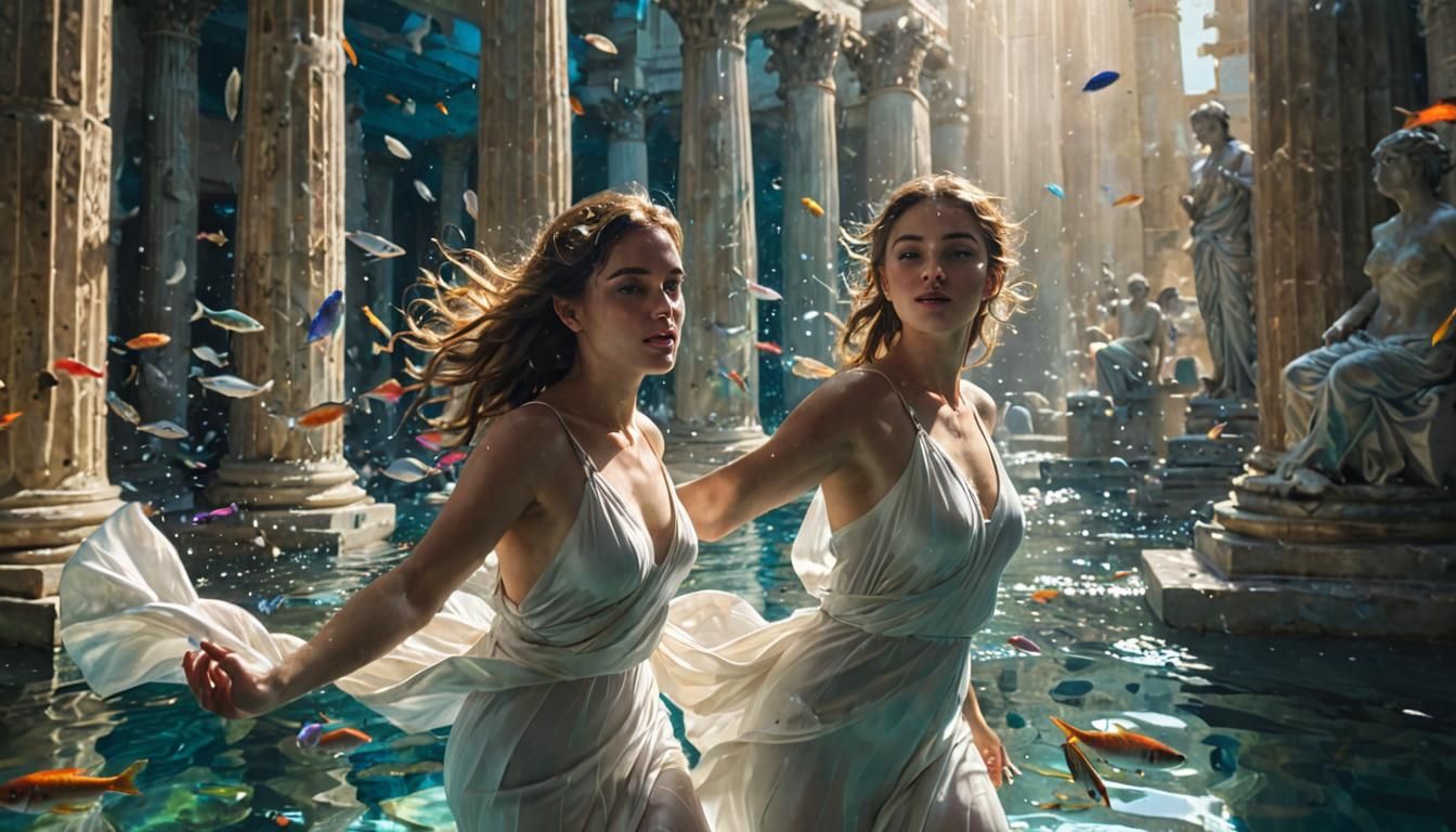 Greek Girl's Underwater Dream: Fabian Perez Style