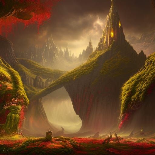 Aliens Earth Tea Party: Detailed Matte Painting
