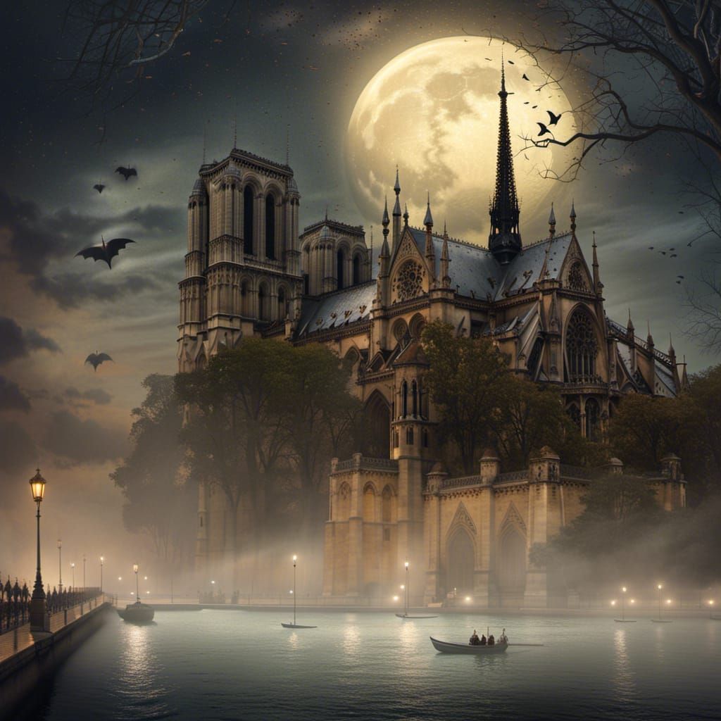Notre-Dame Paris in 1300 , imposing and beautiful