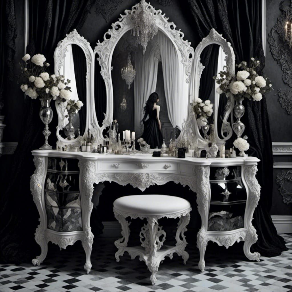 Gothic Glamour: Vanity Mirror Dressing Table