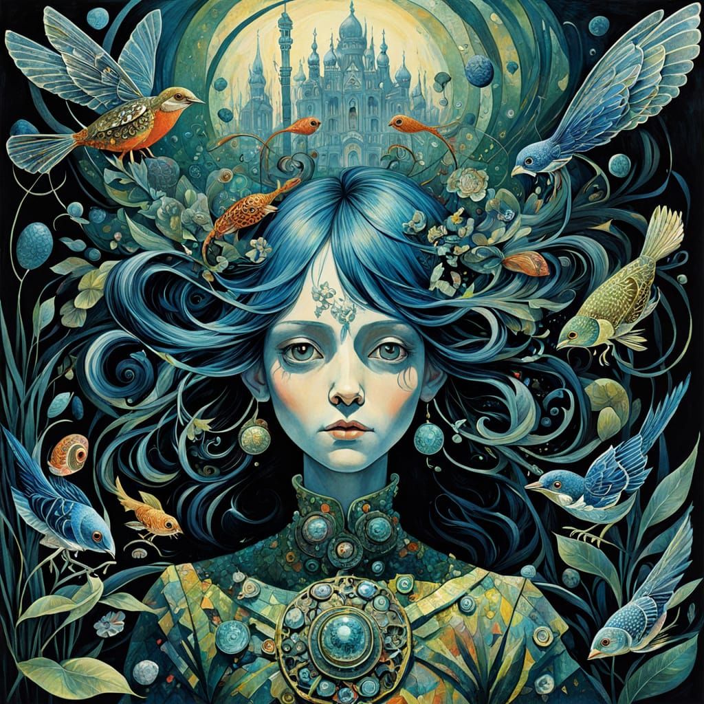 Surreal Dreamscape with Abstract Forms