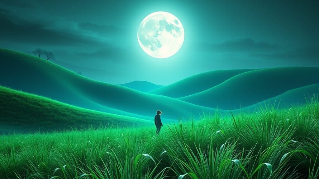 Hyperrealistic Futuristic Landscape in Emerald and Sapphire ...