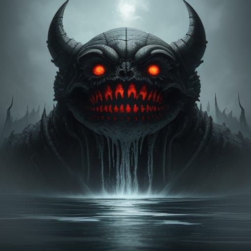 Gothic Jacuzzi Horror in Dark Fantasy Style