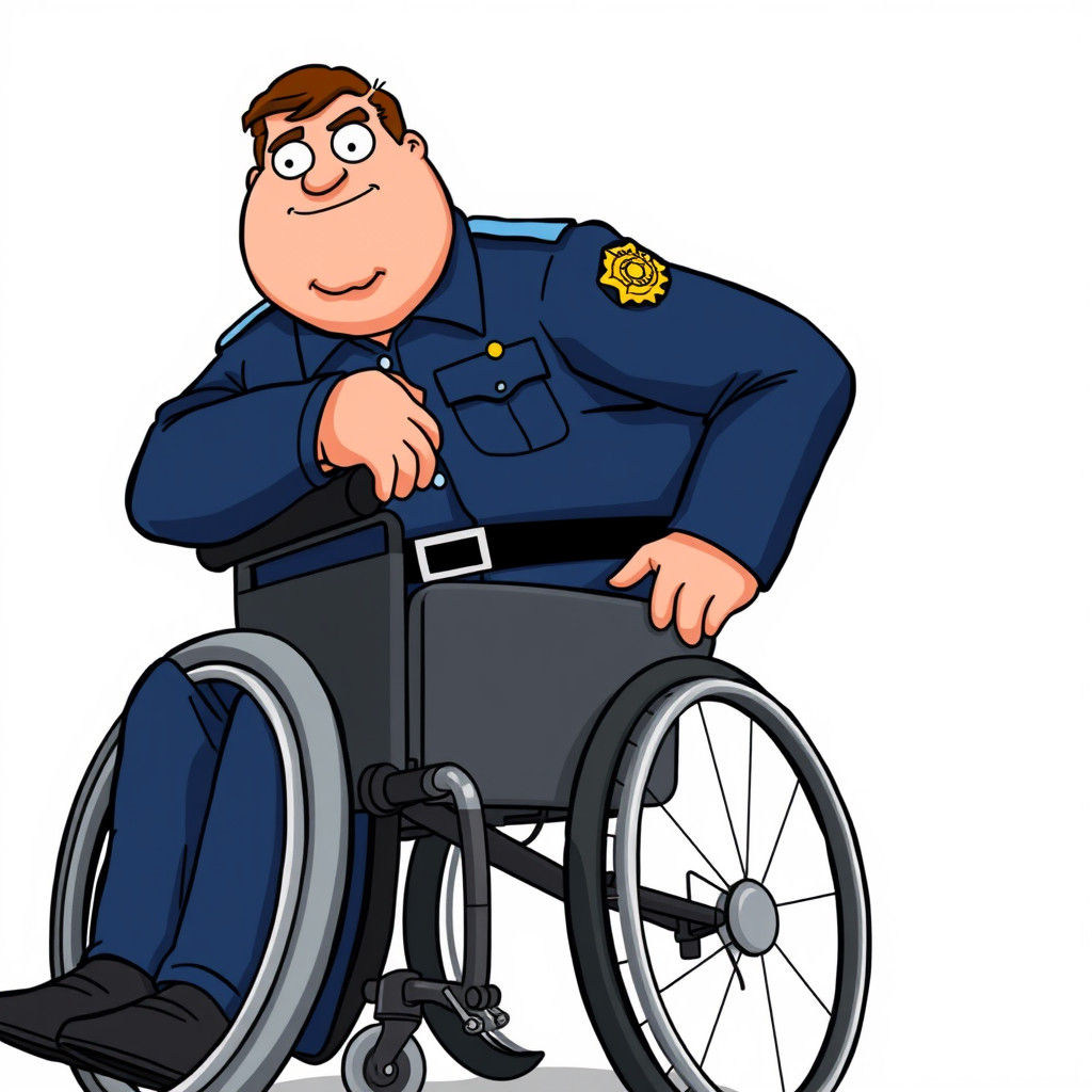 Joe Swanson in Police Uniform, Cel-Shaded Style