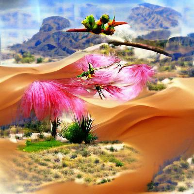 Spring Blooms in Arid Desert Landscape