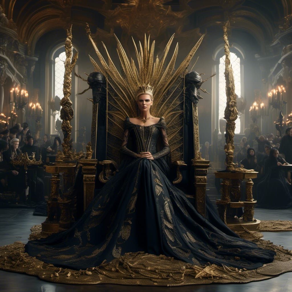 Charlize Theron as Dark Queen Ravenna in Hyperreal Style