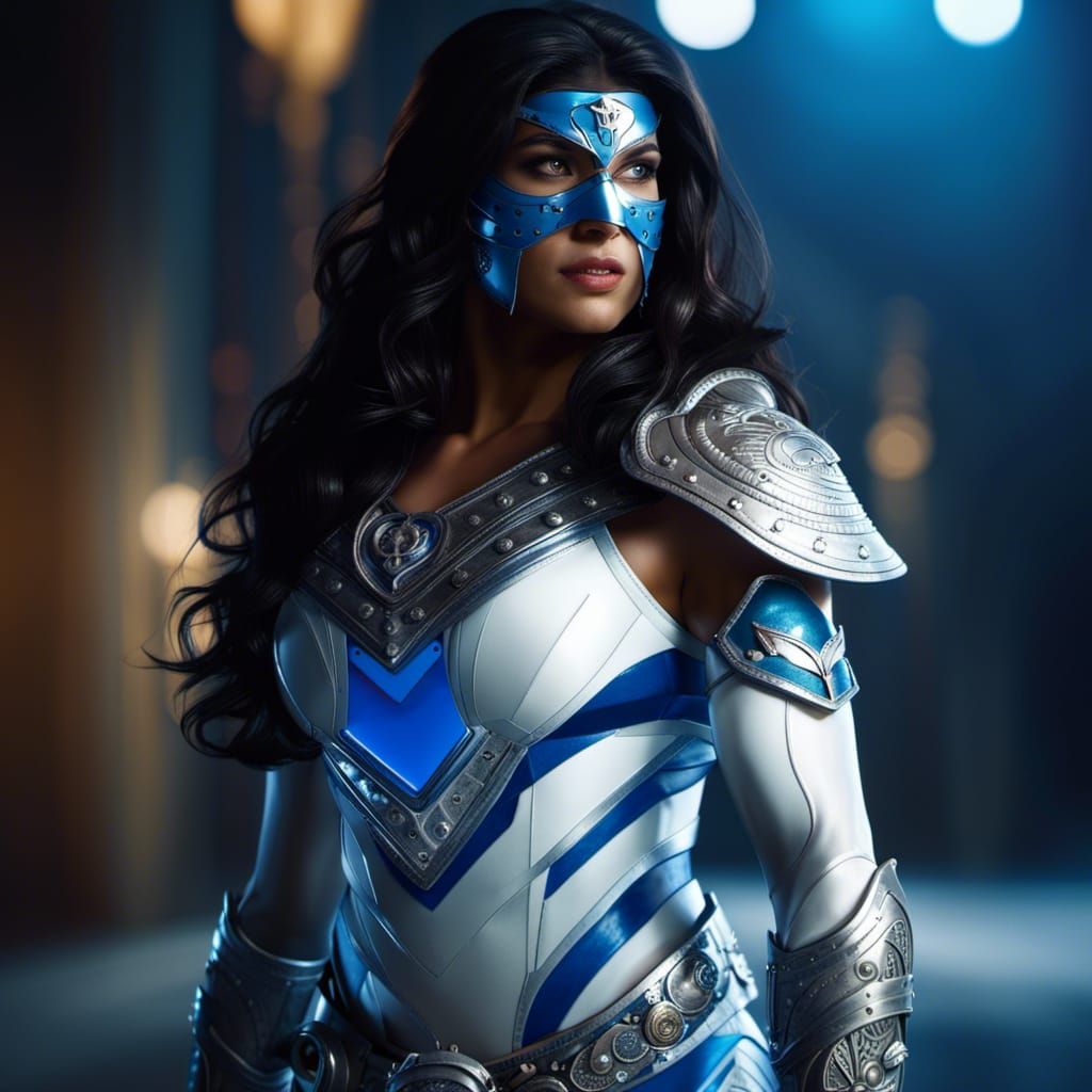 Divine Indian Superheroine in Hyperdetailed Armor
