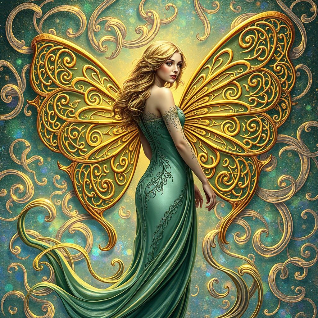 Ethereal Irish Fairy Princess Amidst Celtic Whirls