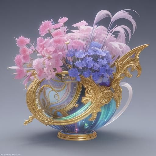 Tarot Reader Holding Cup: 3D Anime Art