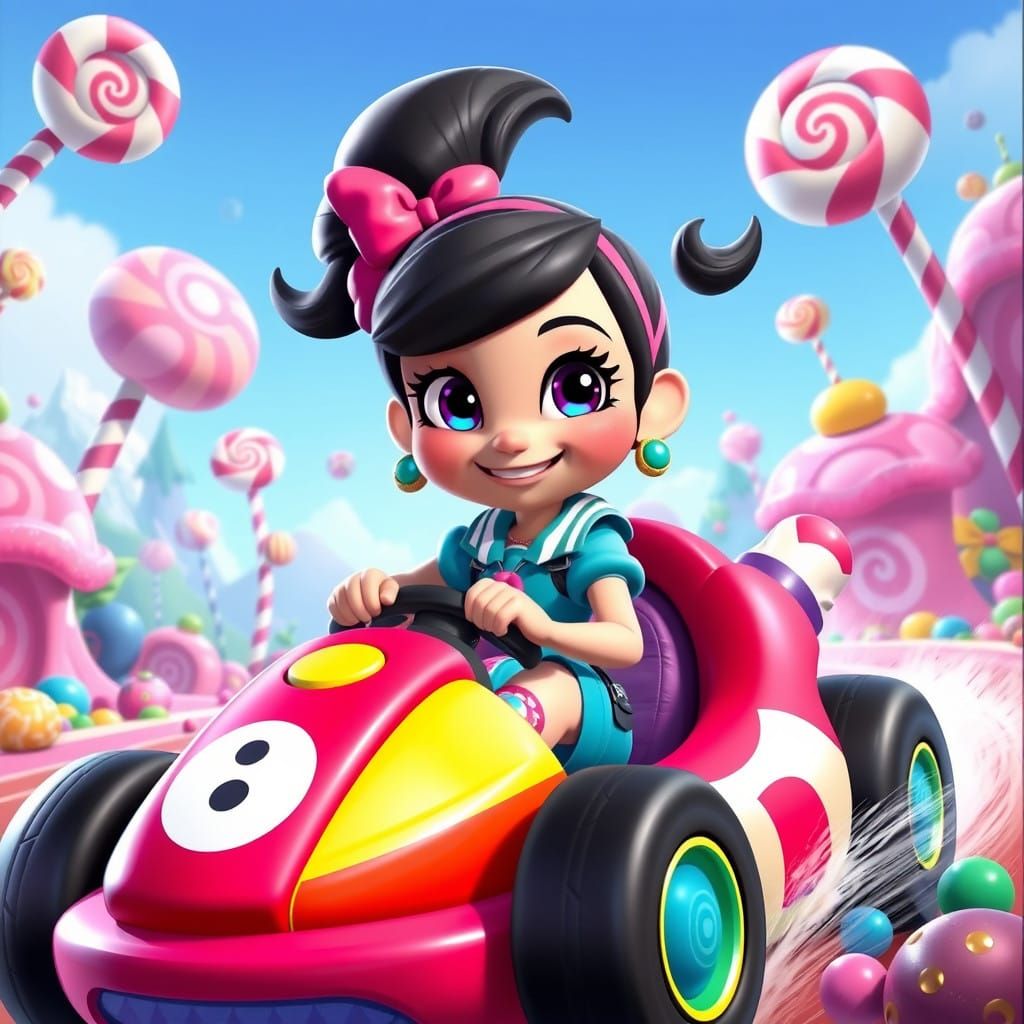 When Not at School, You can Find Vanellope Racing Around the...