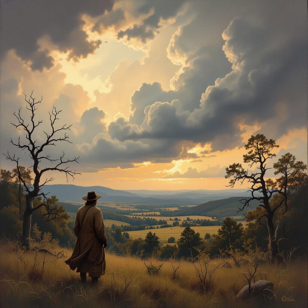 Stormy Ozarks Valley: Silhouette in a Matte Painting