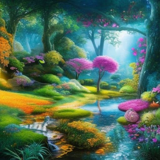 Fairytale Kitchen with Golden Stoves in Pastel Colors